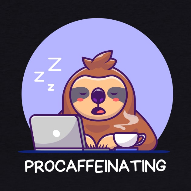 Procaffeinating | Procrastinator Coffee Pun by Allthingspunny